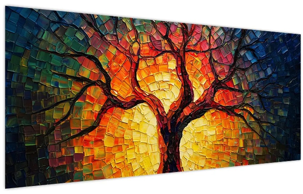Tablou - Arborele vieții în mozaic (120x50 cm)