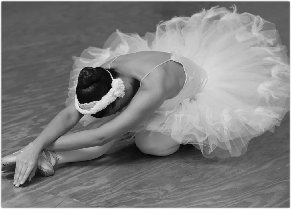 Tablou - Balerină, alb-negru (70x50 cm)