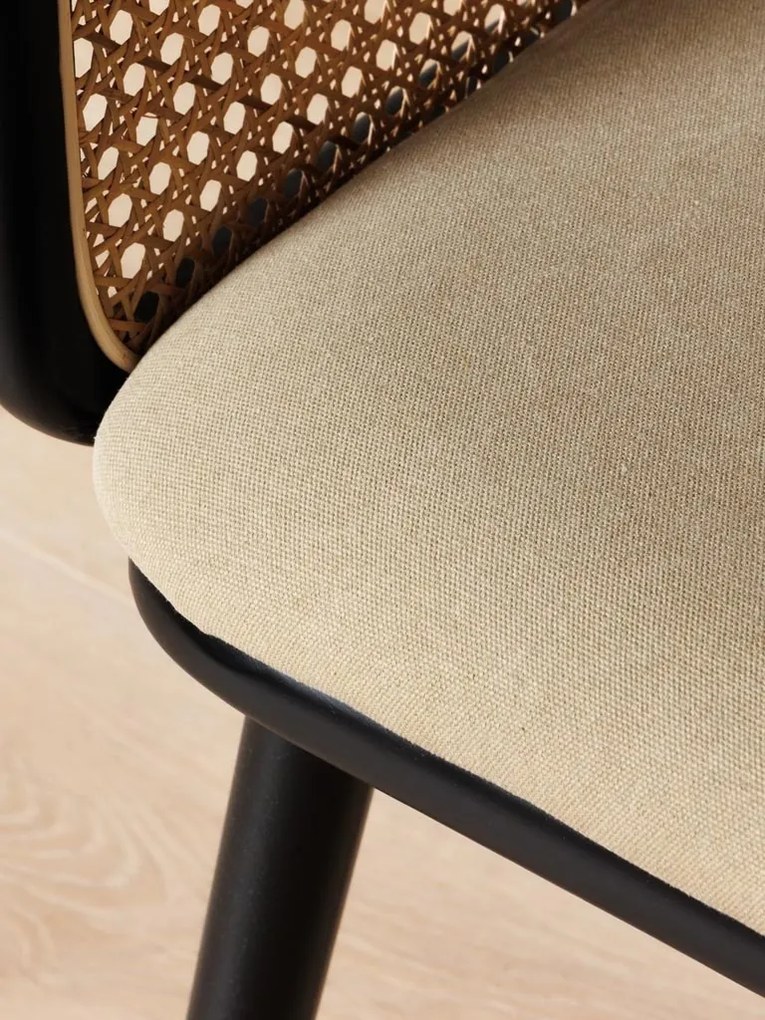 Scaun dining, din bumbac si rattan, Cleopatra