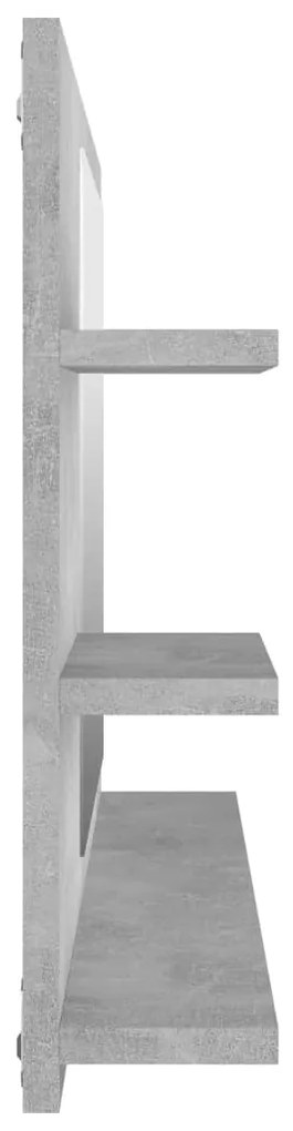 Oglinda de baie, gri beton, 90 x 10,5 x 45 cm, PAL Gri beton