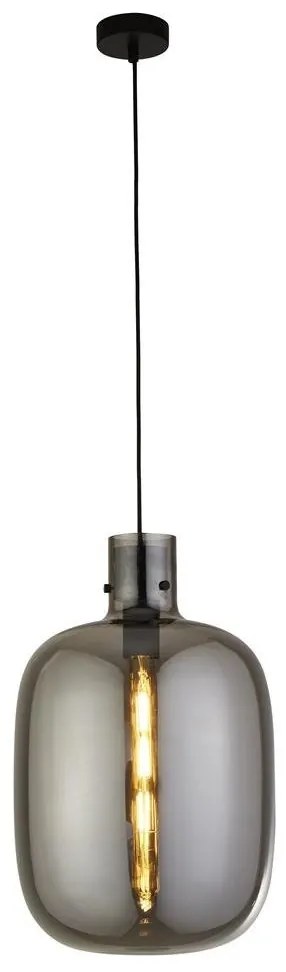 Lustra, Pendul design modern minimalist Barrel fumuriu