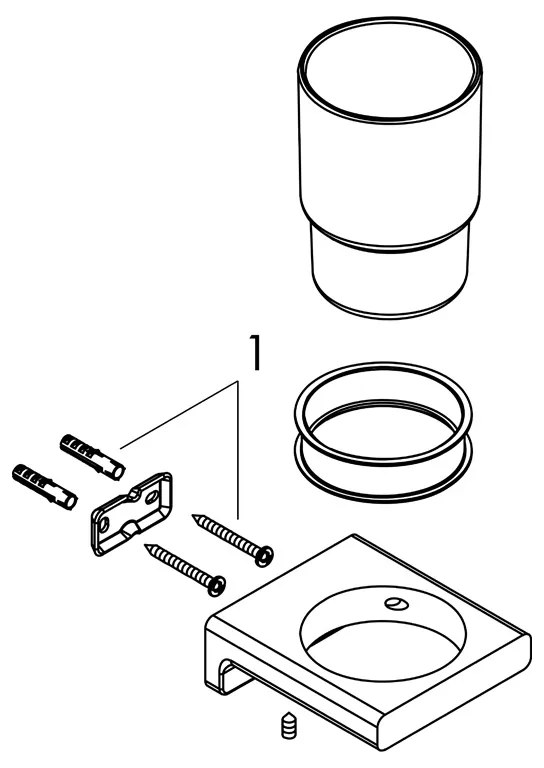 Suport de periute, Hansgrohe, AddStoris, crom