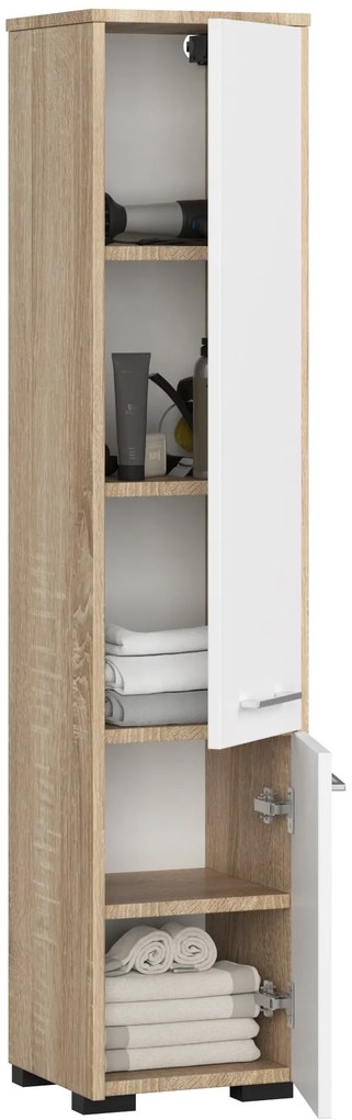 Dulap de baie Farid TYP4 (Stejar sonoma + Alb). 1069758