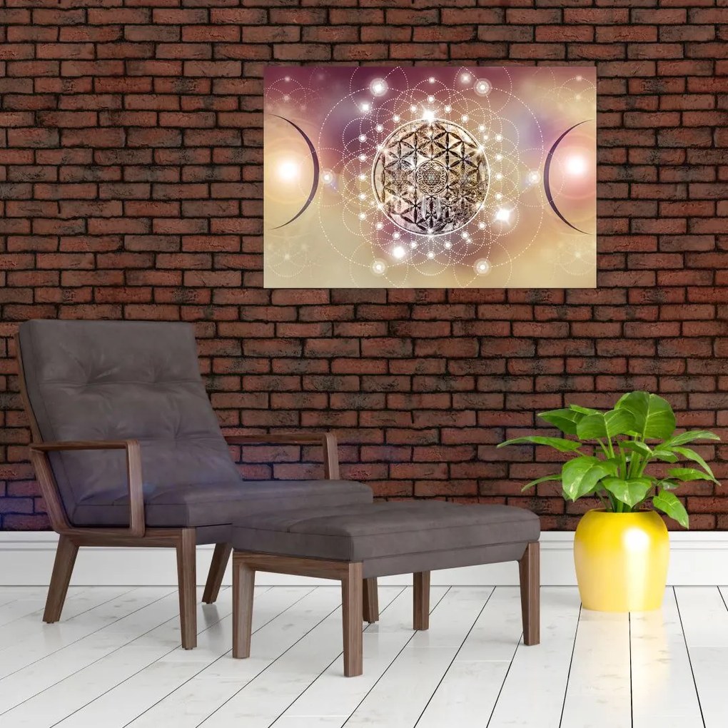 Tablou - Mandala cu elemente (90x60 cm)