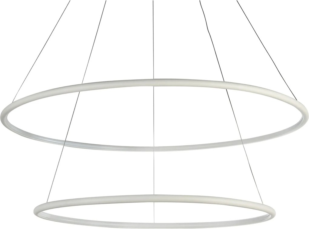 Corp de iluminat 2 cercuri albe din metal cu LED integrat Nola 2