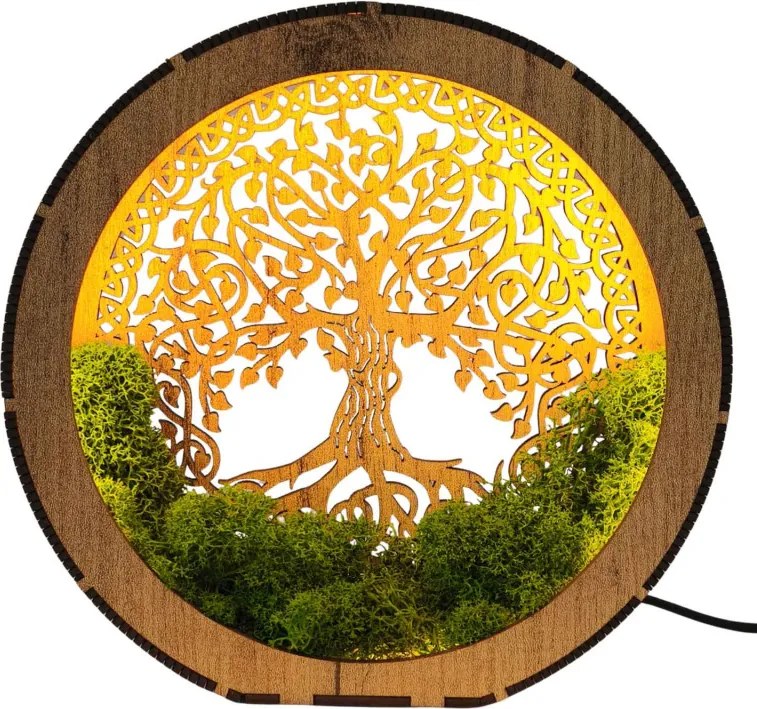 SENTOP | Lampă de masă Arborele Vieții cu mușchi | ZIVENA