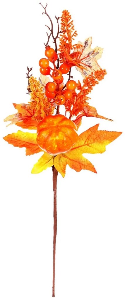 Ramură artificială de toamnă - dovleac și fructede pădure, 50 cm