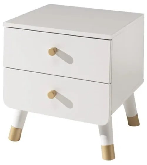 Noptieră din lemn de pin pentru camera copiilor Vipack Billy, alb