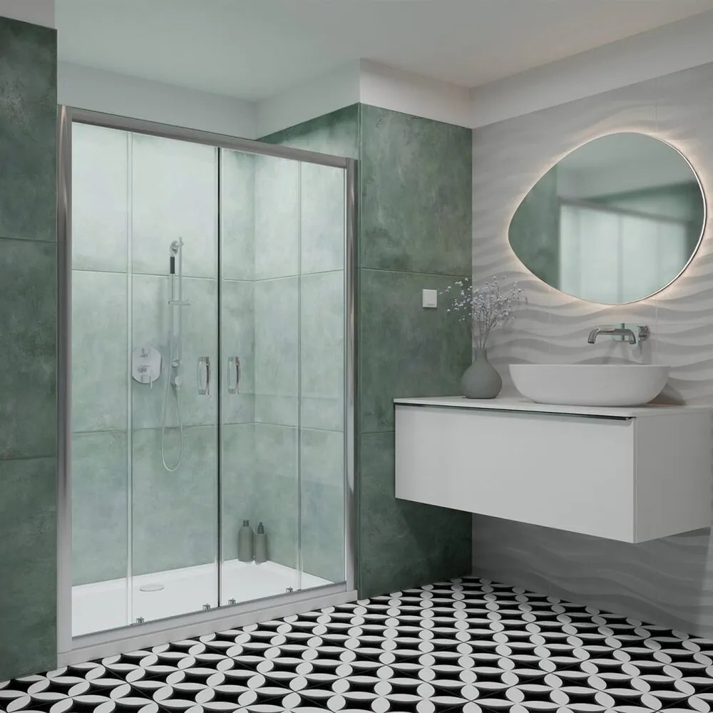 Usa de nisa culisanta Radaway Premium Plus DWD 160 cm tip cortina sticla 6 mm crom-transparent