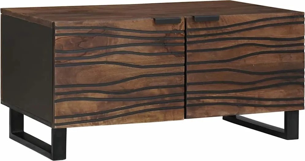 vidaXL Masă de cafea Maro și negru 80 x 50 x 40 cm