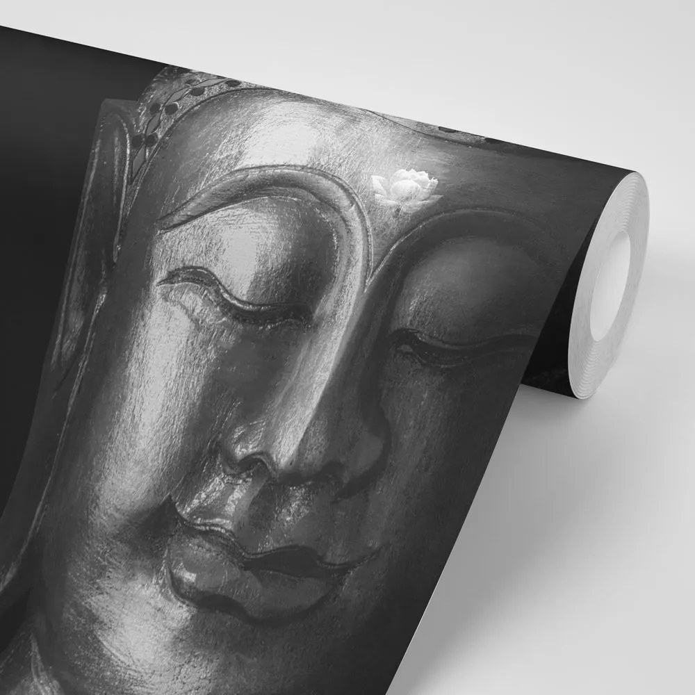Tapet autoadeziv divinul Buddha în alb-negru