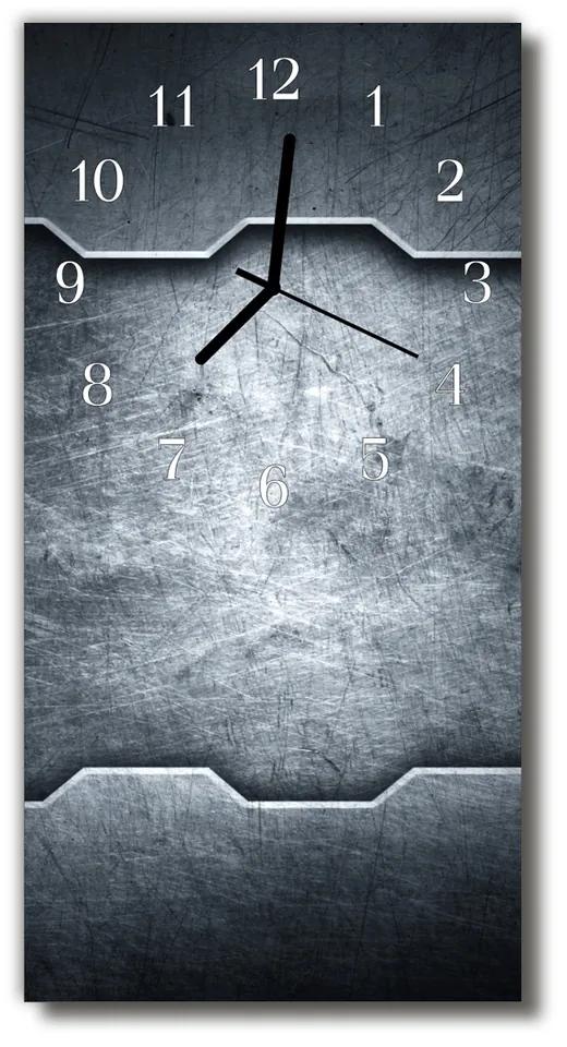 Ceas de perete din sticla vertical argintiu metalizat din metal