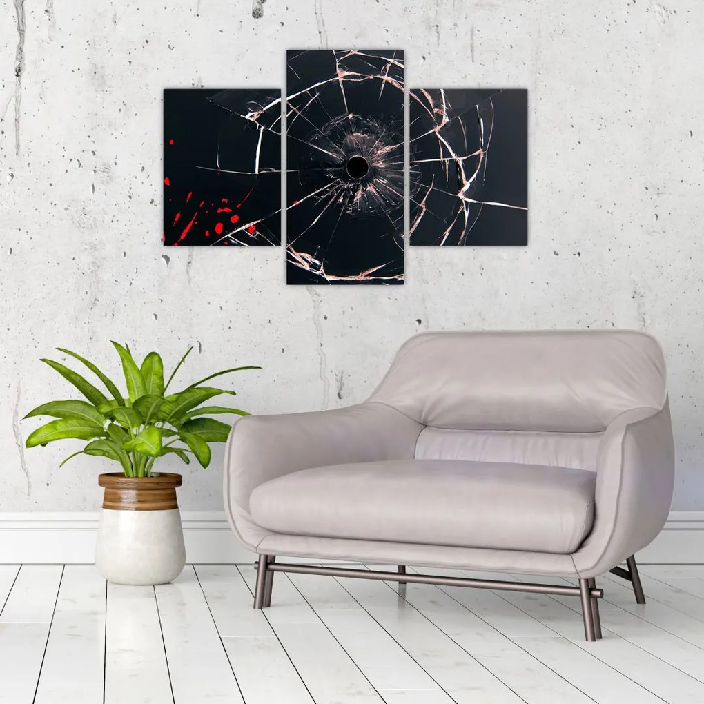 Tablou abstract - sticla spartă (90x60 cm)
