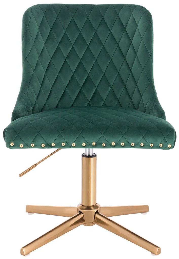HR940CROSS Scaun Verde din Catifea cu Bază Aurie
