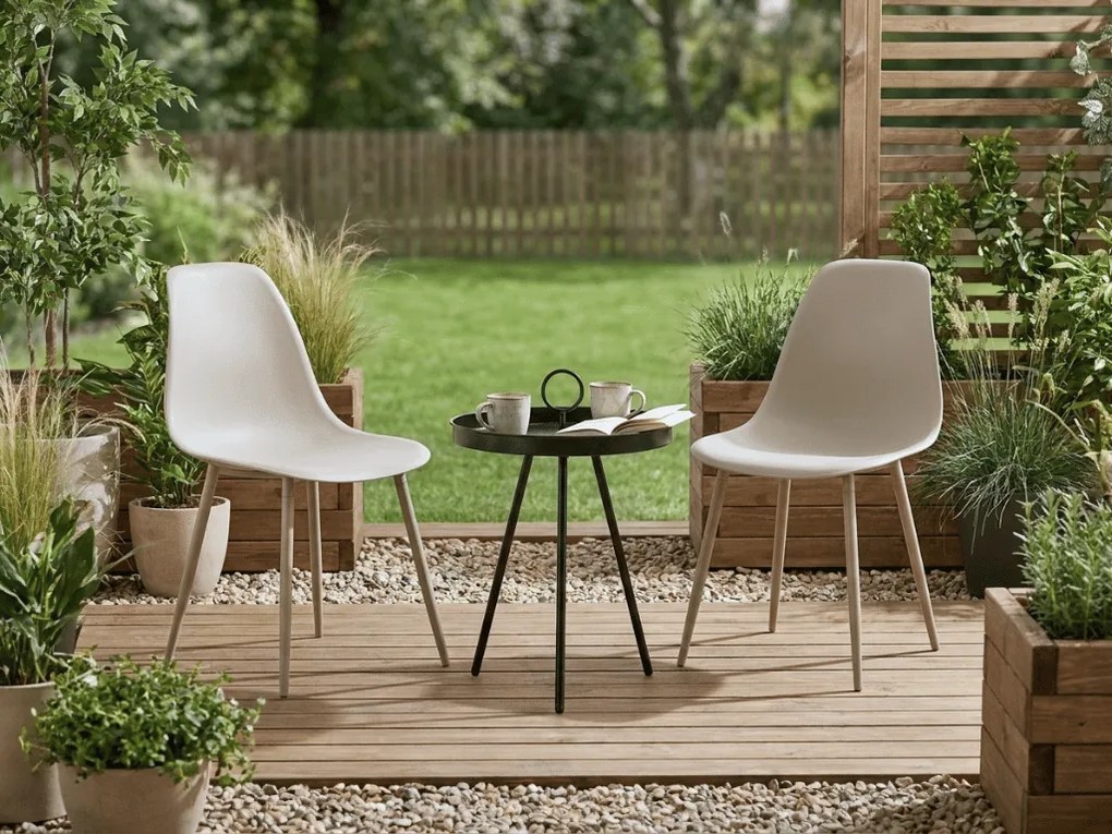 Set de gradina OSAKA SIRVON - 2 scaune si masa rotunda, gri-maro