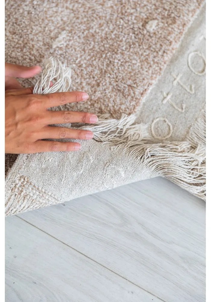 Covor bej lavabil/țesut manual din bumbac 140x200 cm Woods Symphony Linen – Lorena Canals