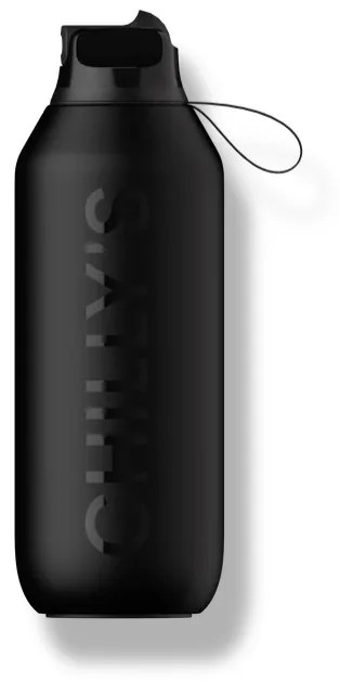 Sticlă termos Chilly's Bottles - negru abis 500ml, colecția Series 2 Flip