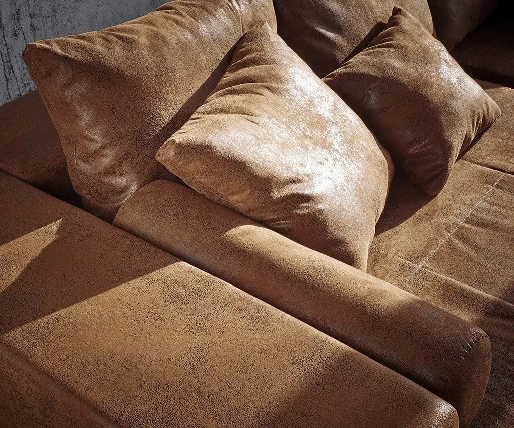 Canapea extensibilă dumonde cu ladă de depozitare si sezut confortabil din spuma high-density, Marbela Madagaskar Brown XXL 295x100 cm