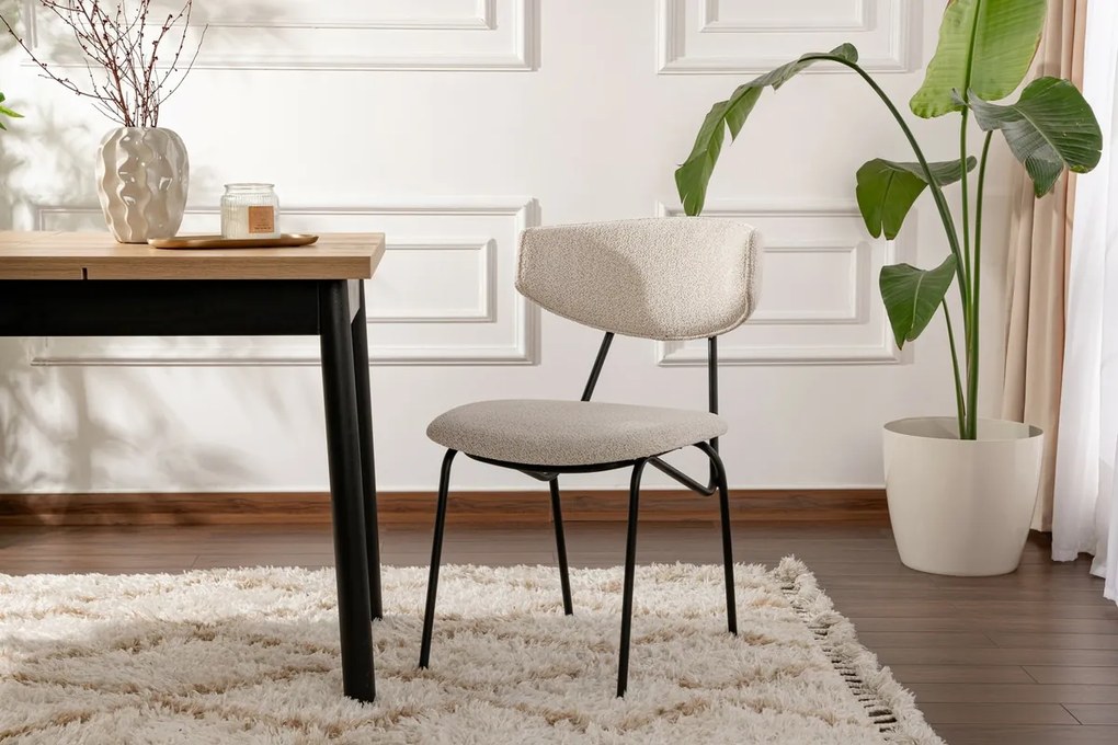 Set de scaune de sufragerie Nancy White and Black,2 buc.
