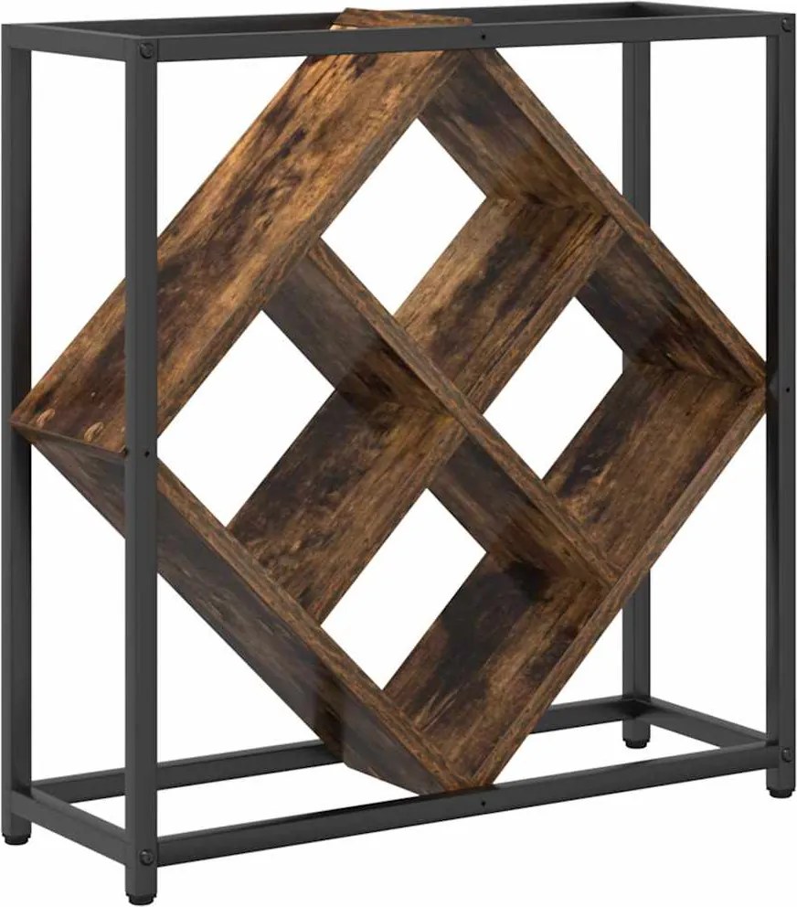 vidaXL Raft pentru vin Stejar fumuriu 51 x 18 x 52,5 cm Lemn compozit