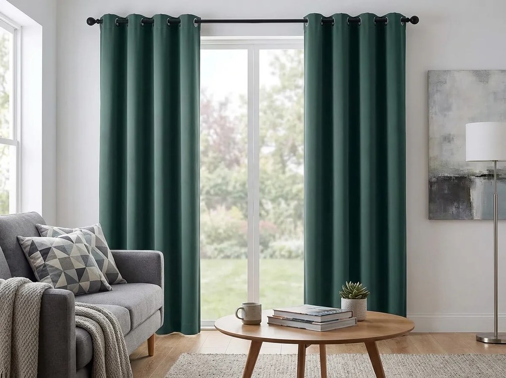 Draperie turcoaz OXFORD 140x250 cm Agatat: Inele metalice