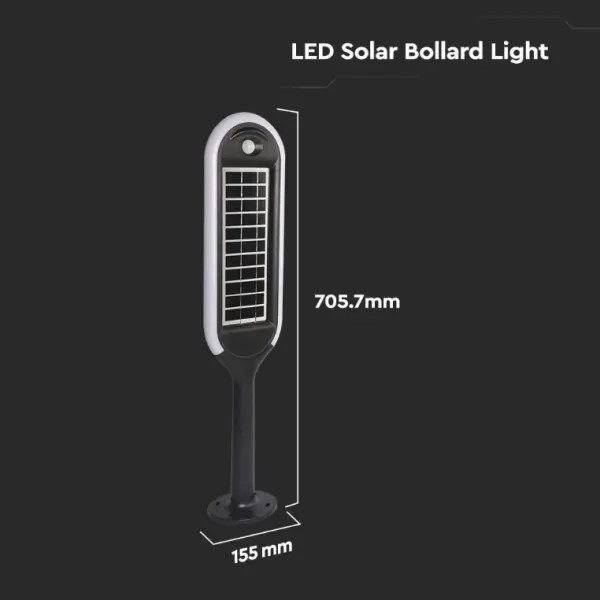 Lampă solară LED cu senzor BOLLARD LED/5W/5,5V 70 cm 4000K IP65 2000 mAh