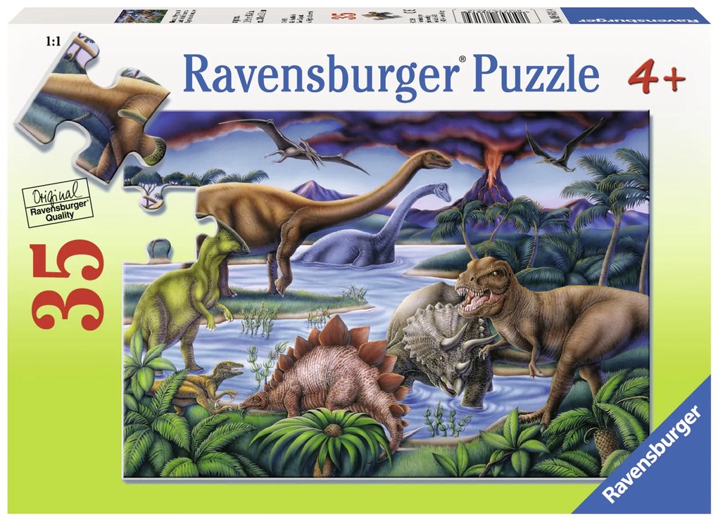 PUZZLE DINOZAURI, 35 PIESE - RAVENSBURGER (RVSPC08613)