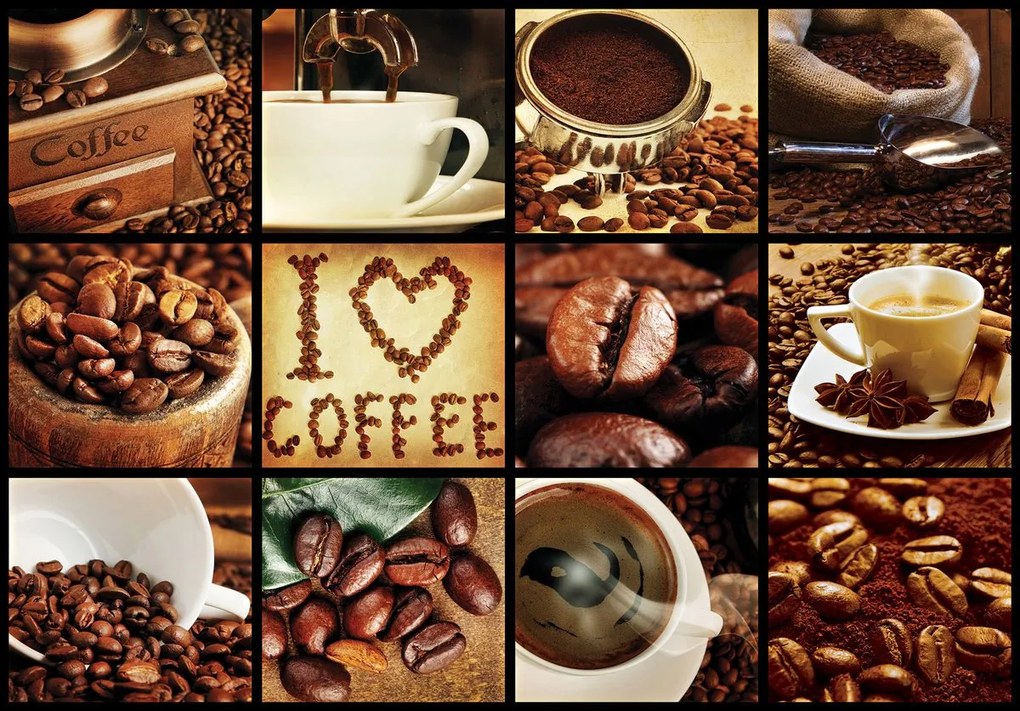 Fototapet - I love coffee - colaj (152,5x104 cm)