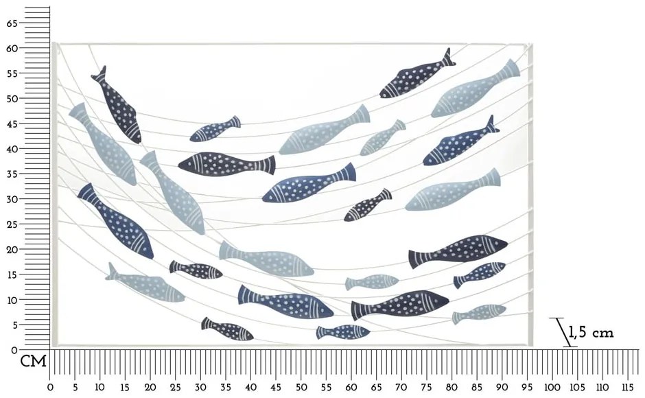 Decorațiune de perete din metal 96,5x61 cm Pesci – Mauro Ferretti