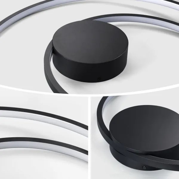 Brilagi - Plafonieră reglabilă TWISTER LED, 48W, 230V, Ø 50 cm, negru, cu telecomandă