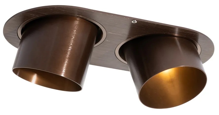 Spot integrat rotunjit bronz închis GU10 70mm orientabil 2 lumini - Installa