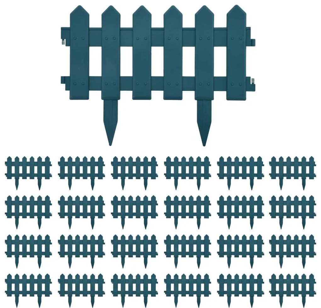 Borduri de gazon, 25 buc., verde, 10 m, PP