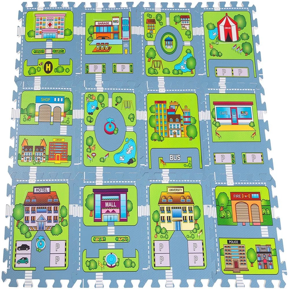 Covoras puzzle strazi Spielwerk® protectie pardoseala Set 20 bucati