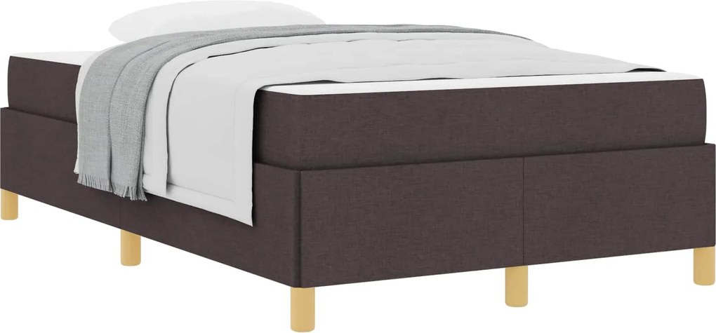 vidaXL Cadru de pat cu saltea Maro închis 120 x 190 cm țesătură