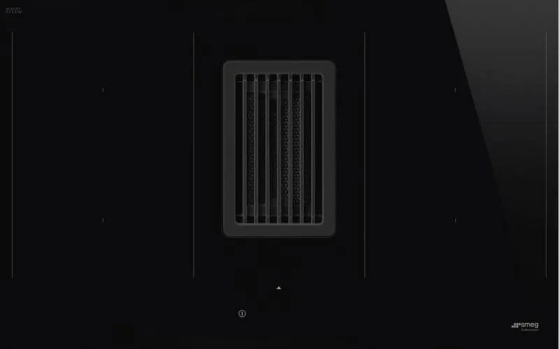 Plita incorporabila cu inductie si hota integrata Smeg HOBD482D, 80 cm latime, negru