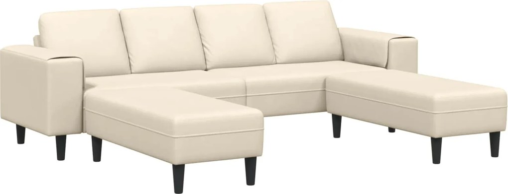 vidaXL Canapea cu pernă Crem 250 x 188 x 76 cm Țesătură din corduroy