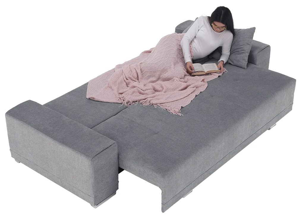 Canapea extensibilă, gri deschis, KEVAN BIG SOFA