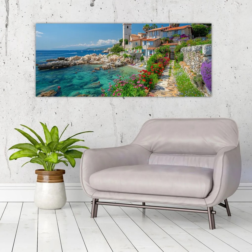 Tablou - Sat pitoresc de coastă (120x50 cm)