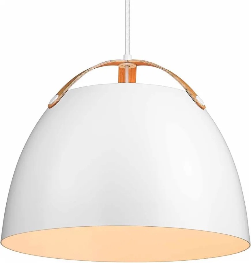 Halo Design 734870 - Pendul cu cablu OSLO 1xE27/40W/230V Ø 40 cm alb/stejar