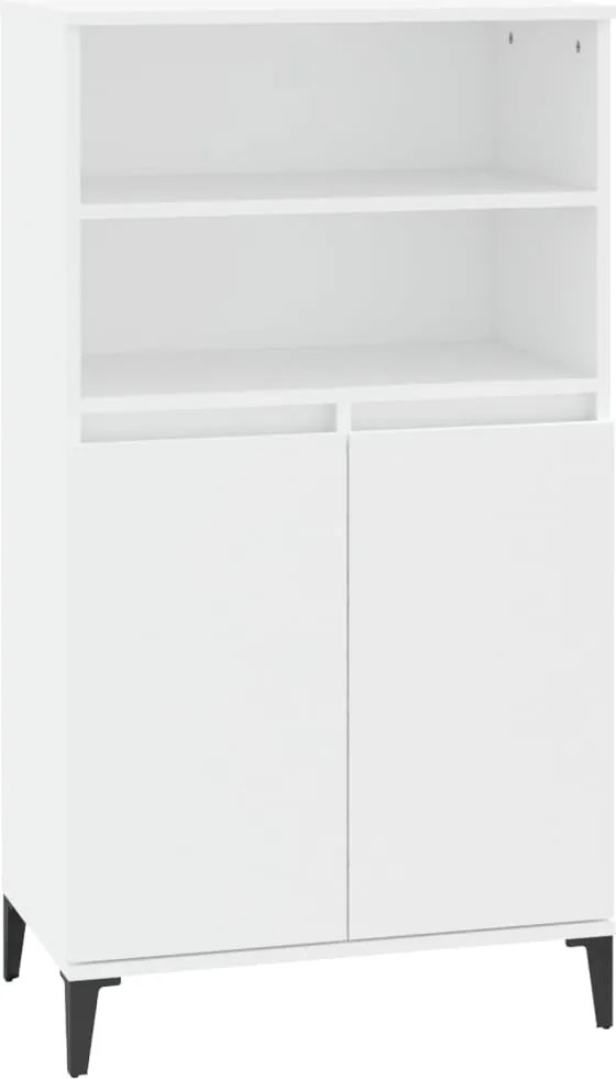 vidaXL Bufet înalt, alb, 60x36x110 cm, lemn prelucrat