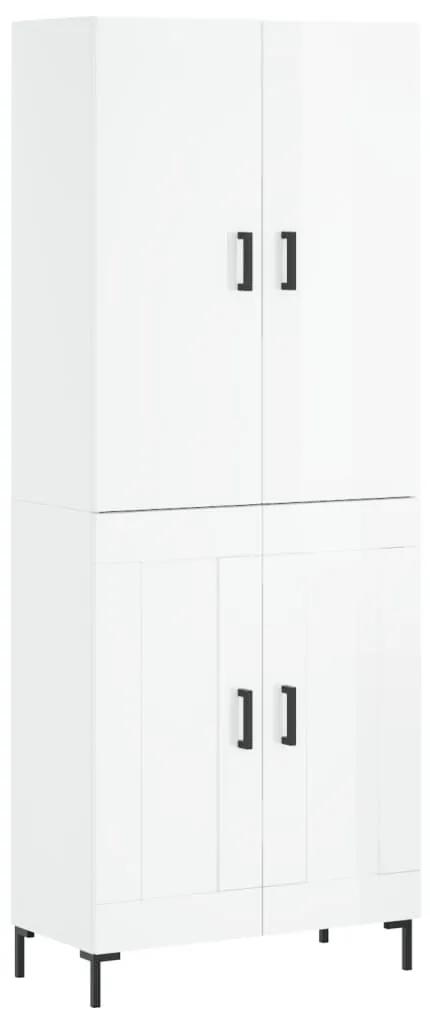 3195789 vidaXL Dulap înalt, alb extralucios, 69,5x34x180 cm, lemn compozit