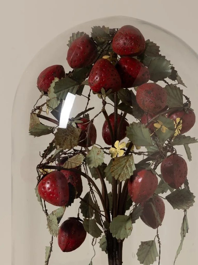 Clopot de sticla cu capsun artizanal, „Strawberry Precious”