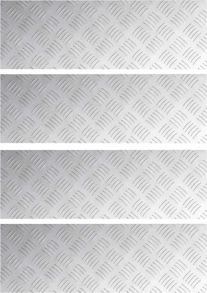 vidaXL Trepte Dreptunghiular 4 pcs Argintiu 60 x 20 cm Aluminiu