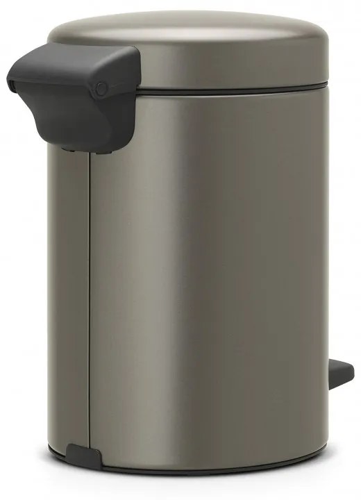 Cos de gunoi cu pedala Brabantia NewIcon 648999, 3 L, Inchidere lina, Baza antiderapanta, Gri