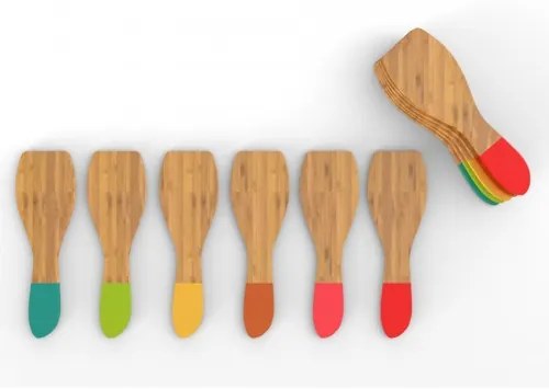 Set 6 Spatule Bambus, Multicolor