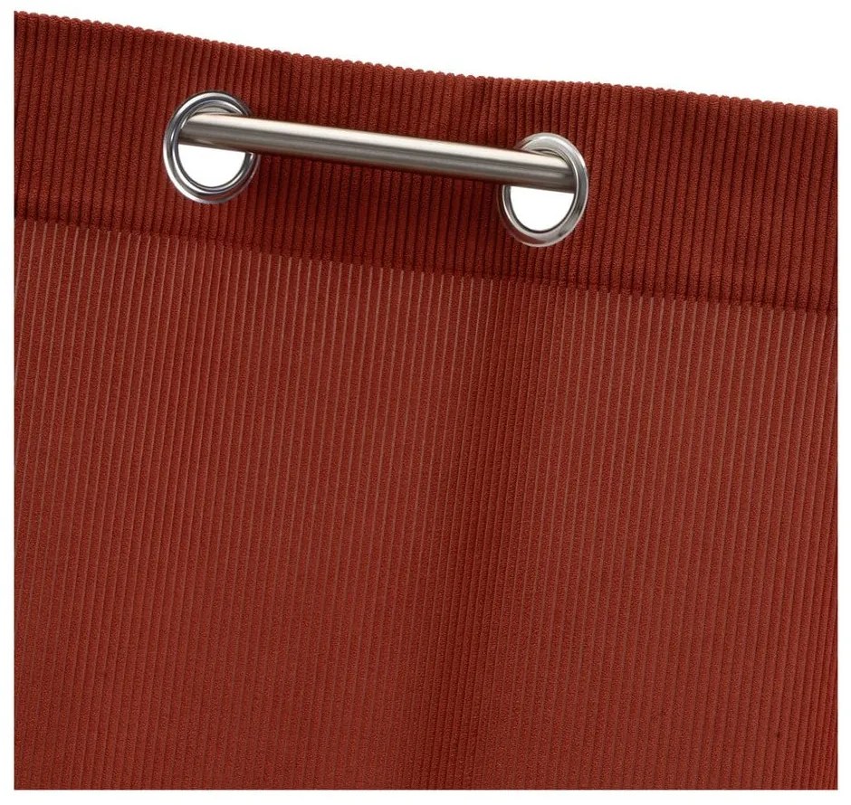 Draperie teracotă din catifea reiată 140x260 cm Merely – Casa Selección