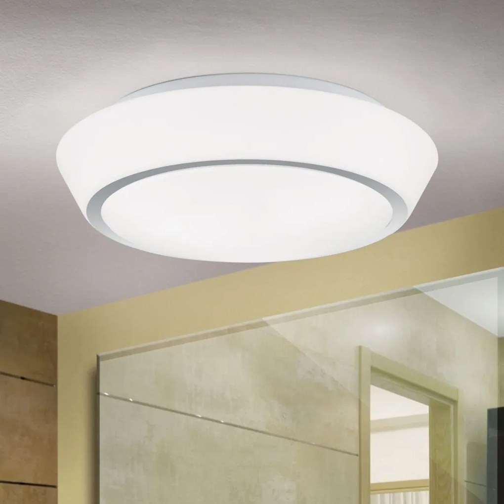 Plafoniera iluminat baie, protectie IP44, diametru 38cm Tena DL 7-590/38 chrom/opal OR