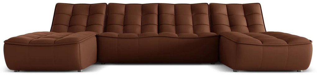 Coltar Moni cu 6 locuri in forma de U si tapiterie din piele naturala