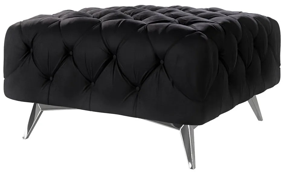 Taburet negru cu tapițerie din catifea Chelsea – Ropez