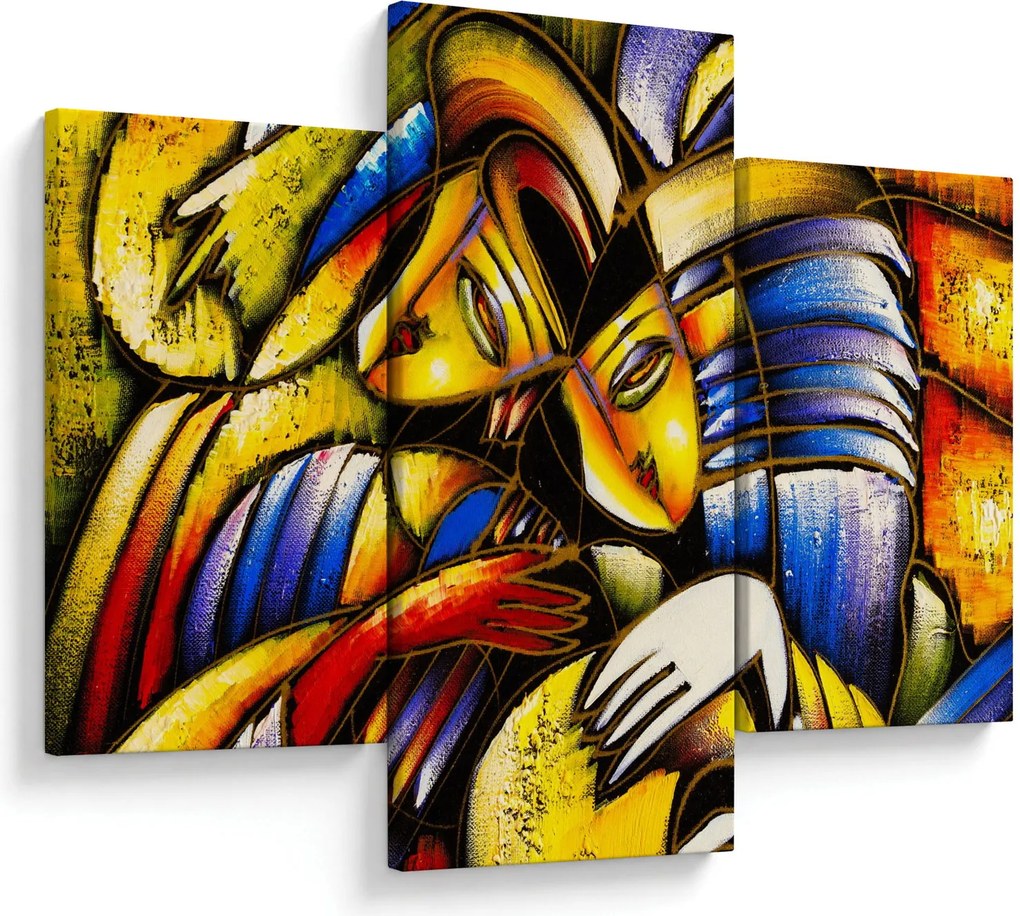 Tablou - Pictură în ulei, îndrăgostiții (90x60 cm)